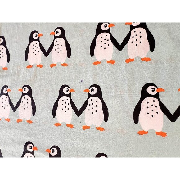 IKEA Blavingad Twin Duvet Cover & Pillowcase Set Penguin Light Turquoise Orange - Picture 8 of 16